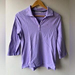 🦋 2/$20 Tommy Hilfiger lavender three quarter sleeve polo